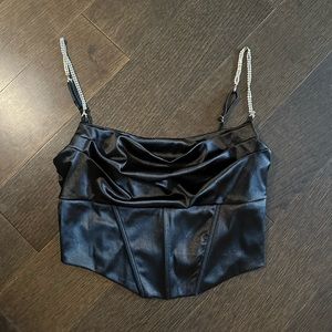 Corset Top with Sequin Straps